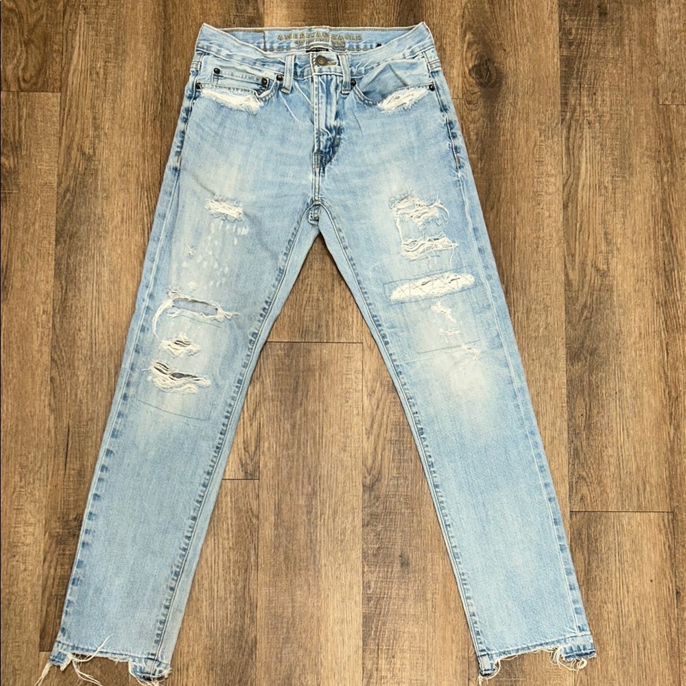 Light Blue Distressed Women Jeans